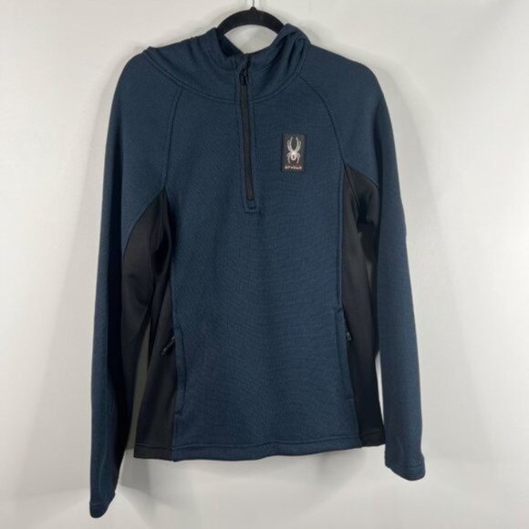 Spyder Men's Boundless Half Zip Hooded Pullover Sweater Jacket Top Size Medium - Picture 2 of 6